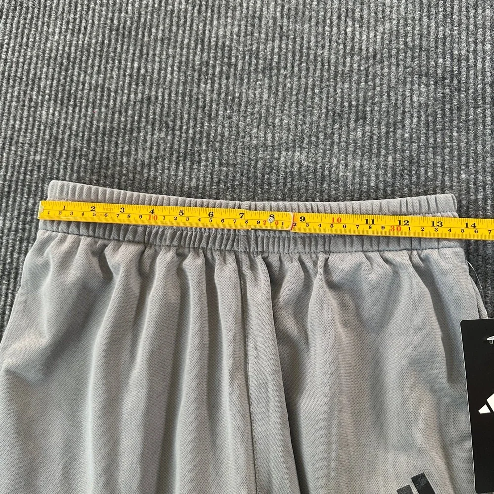 Adidas Boys XL 18/20 Basketball Shorts Grey Black Striped Athletic Gym NWT